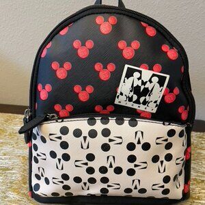 Disney Mickey Mouse DANI Danielle Nicole Mini Backpack Women's Black White Red